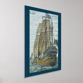 Vintage Schiffsillustration Wanderlust Thema real Foliendrucke (Ablage )