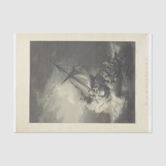 Vintage Schiffskunst Seidenpapier (Vorderseite)