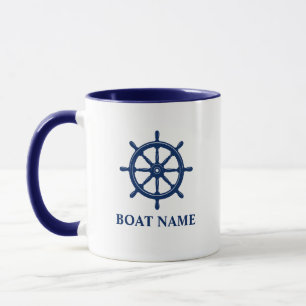 Vintage-Schiffsruder-Steuerrad & Ihr Boot oder Nam Tasse