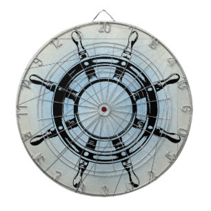 Vintage-Schiffssteuer für die Navigation Dartscheibe