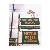 Vintage-Schild Hotel-Schwimmbad