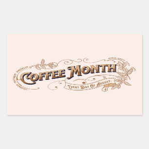 Vintage-Schild Kaffee Monat Rechteckiger Aufkleber