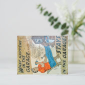 Vintage Schild Postkarte (Stehend Vorderseite)
