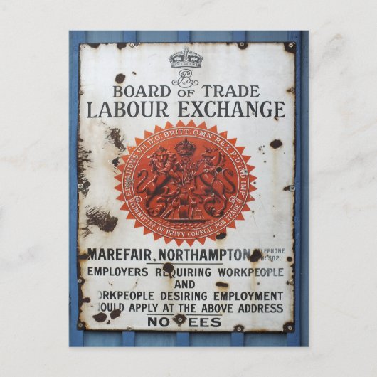 VINTAGE SCHILD POSTKARTE (Vorderseite)