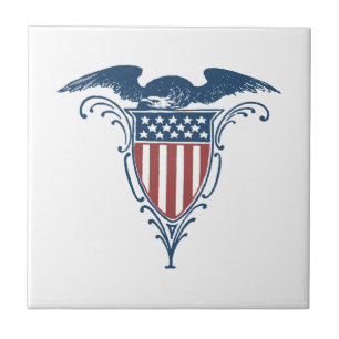 Vintage Schild Rot Weiß Blau Amerikanischer Adler Fliese