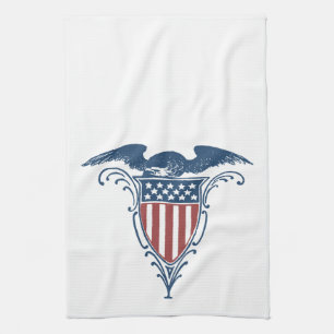 Vintage Schild Rot Weiß Blau Amerikanischer Adler Geschirrtuch