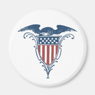 Vintage Schild Rot Weiß Blau Amerikanischer Adler Magnet
