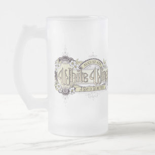 Vintage Schild Weißwein Tag Mattglas Bierglas