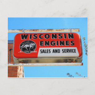 Vintage-Schilder Route 66 Kingman Wisconsin Engine Postkarte