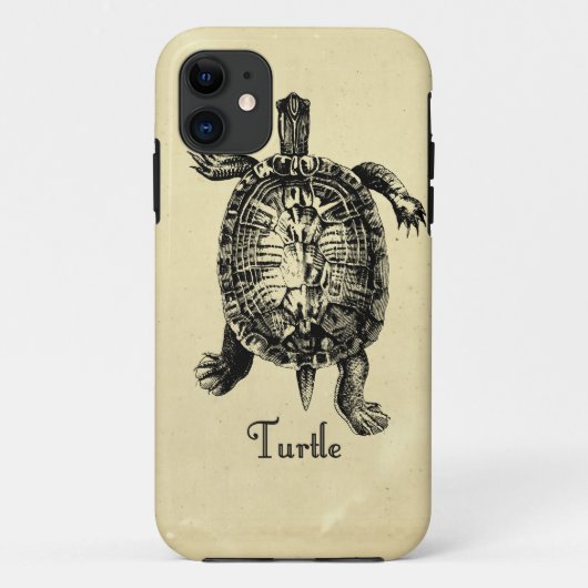 VINTAGE SCHILDKRÖTE Case-Mate iPhone HÜLLE (Rückseite)