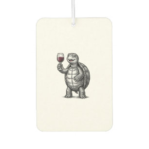 Vintage-Schildkröte-mit-Weinglas-Shirt-Design_1 Autolufterfrischer