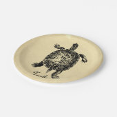 VINTAGE SCHILDKRÖTE PAPPTELLER (Schrägansicht)