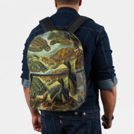 Vintage Schildkröten und Meeresschildkröten von Er Bedruckter Rucksack