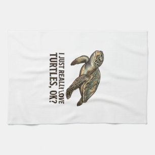 Vintage-Schildkrötenliebhaber Lustiges Meeresschil Geschirrtuch