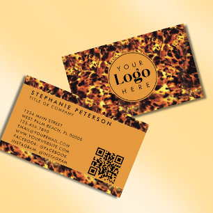 Vintage-Schildkrötenpanzer Firmenlogo- QR-Code Visitenkarte