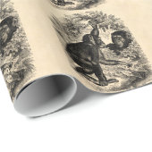 Vintage Schimpansen 1800s Geschenkpapier (Rolleneckpunkt)