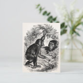 Vintage Schimpansen-Vorlage für Affenschimpansen i Postkarte (Stehend Vorderseite)