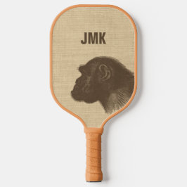Vintage Schimpansenillustrierung Personalisiert Pickleball Schläger
