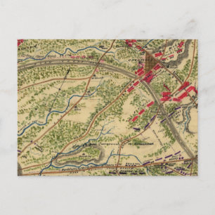 Vintage Schlacht von Chantilly Map (1862) Postkarte