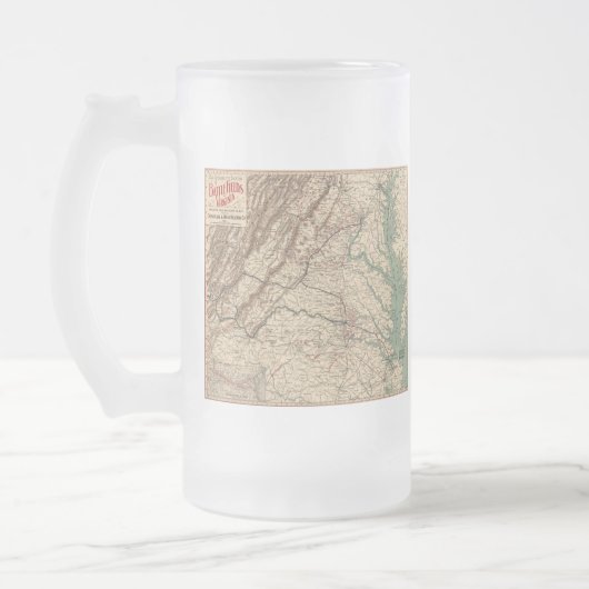 Vintage Schlachtfelder in Virginia, Ziviler Krieg, Mattglas Bierglas (Links)