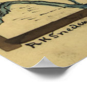 Vintage Schlachtkarte Charleston Harbor (1865) Poster (Ecke)