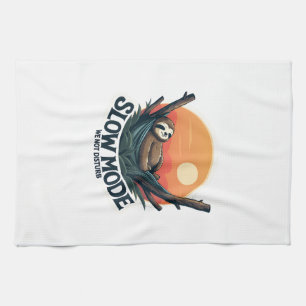Vintage-Schlaf-Shirt mit Faultier Lustiges langsam Geschirrtuch