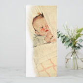 Vintage Schlafenbaby-Baby-Duschen-Einladungen Einladung (Stehend Vorderseite)