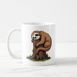 Vintage schlafende Faultier-Waldprotokoll niedlich Kaffeetasse