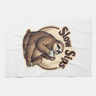Vintage Schlafender Faultier Kaffee Liebhaber Süße Geschirrtuch