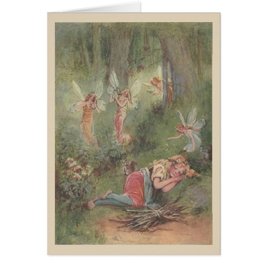Vintage - Schlafendes Kind & Waldfeen, (Vorne)