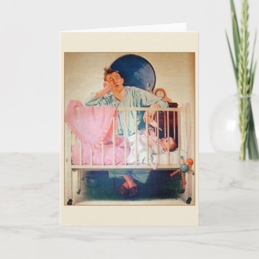 Vintage Schlafkarte des Vatertages Karte (Vorderseite)