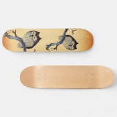 Vintage schläfrige Eule Skateboard (Horizontal)