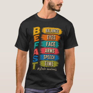 Vintage Schlaganfall-Bewusstsein BE Schnell Gesund T-Shirt