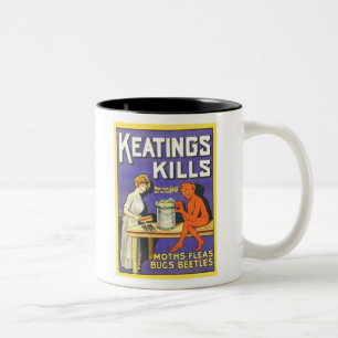 Vintage Schläge töten Insektizid Zweifarbige Tasse