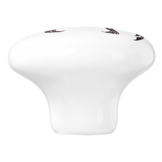 Vintage Schläger-Illustration Keramikknauf (Seitenansicht)