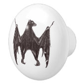 Vintage Schläger-Illustration Keramikknauf (Rechts)