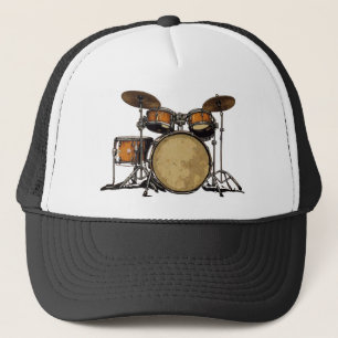 Vintage-Schlagzeug-Set Musik Drummer-Musikinstrume Truckerkappe