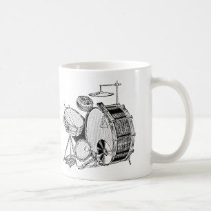 Vintage-Schlagzeug Trommeln Kaffeetasse