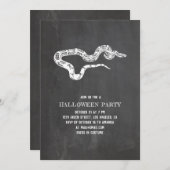 Vintage Schlange. Chalkboard-Halloween-Party. Tier Einladung (Vorne/Hinten)