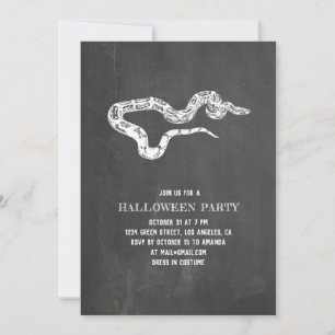 Vintage Schlange. Chalkboard-Halloween-Party. Tier Einladung