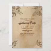 Vintage Schlangen gotische Hakenhalloween Einladung (Vorderseite)