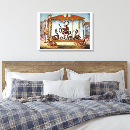 Vintage Schlangenhandler und Käfigtiere Leinwanddruck (Insitu (Schlafzimmer))