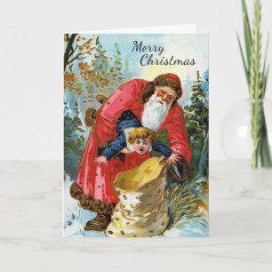 Vintage-Schlechte-Weihnachtsmann-Weihnachtskarte Feiertagskarte