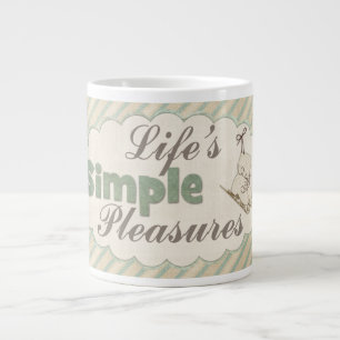 Vintage-Schlittschuhe süßes Winterzitat gestreift Jumbo-Tasse