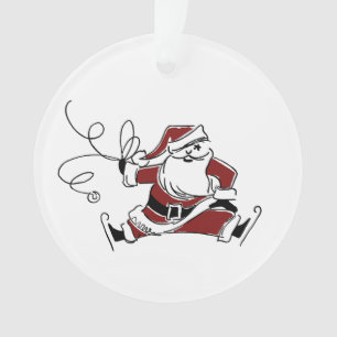 Vintage-Schlittschuhlauf-Weihnachtsmann-Weihnachts Ornament