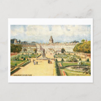 Vintage Schloss in Karlsruhe, Deutschland Postkarte