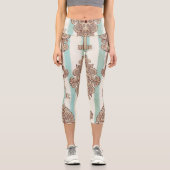 Vintage Schlüssel, Schlösser: Freehe und Muster. Capri Leggings (Vorderseite)