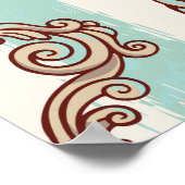 Vintage Schlüssel, Schlösser: Freehe und Muster. Poster (Ecke)