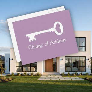 Vintage Schlüsseländerung der Adresse bewegter Pos Ankündigungspostkarte