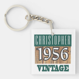 Vintage-Schlüsselanhänger, geboren 1956 Schlüsselanhänger